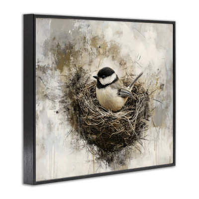 Oiseau de forêt dans un nid, estampe numérique, design par Franklyn Gregory