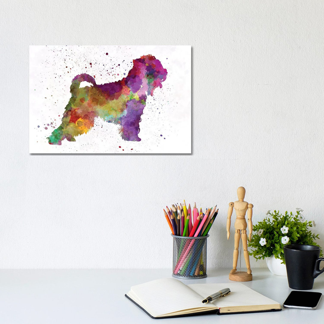 Irish Soft Coated Wheaten Terrier In Watercolour by Paul Rommer - Wrapped Canvas Painting