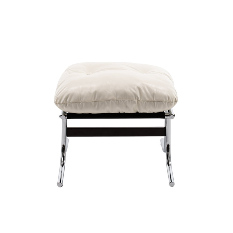 Bauhaus-Inspired Leather Footstool, White