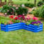 Lit de jardin surélevé d'extérieur en acier galvanisé en forme de L Onecimo - 47,25 po x 47,25 po x 12 po - bleu-1647934525