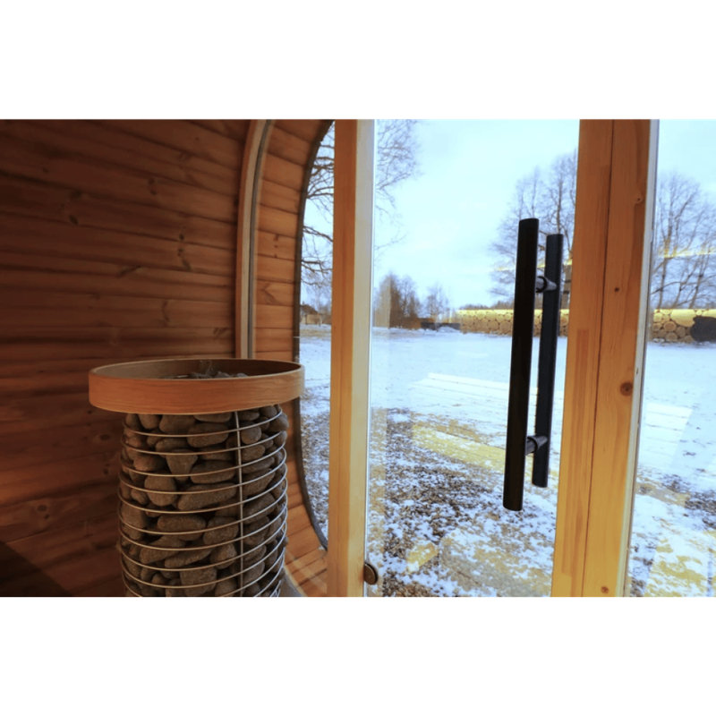 Sauna de luxe traditionnel en bois pour 2 personnes ZONEMEL avec chauffage 7 kW et contrôle WiFi intelligent)