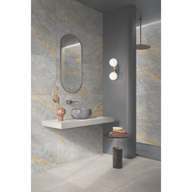 Grigio Etrusco 24" x 48" Porcelain Marble Look Wall & Floor Tile