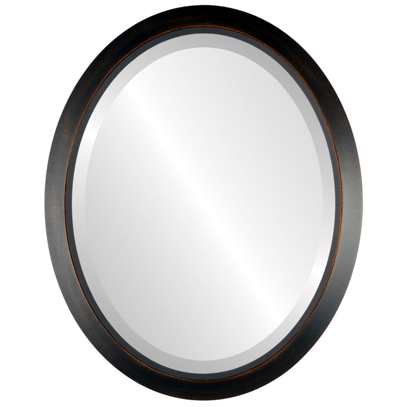 Miroir décoratif biseauté Gatica, H 18 po x l 14 po, Bronze huilé