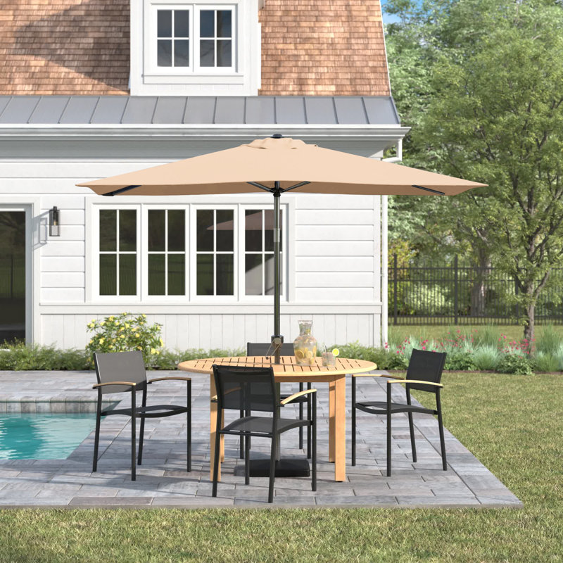 Boyland 60'' x 106'' Rectangular Market Umbrella without Weighted Base, Tan