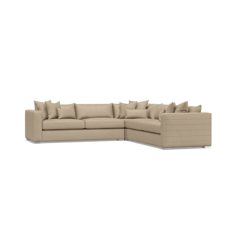 Sectional, Tan Polyester