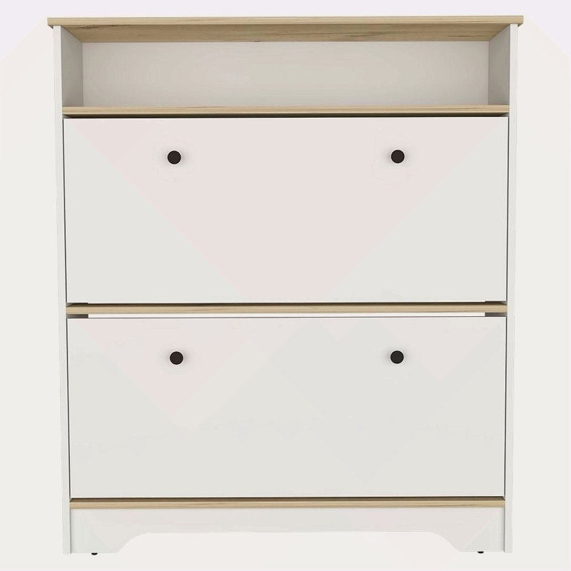 2-Shelf Shoe Rack, White