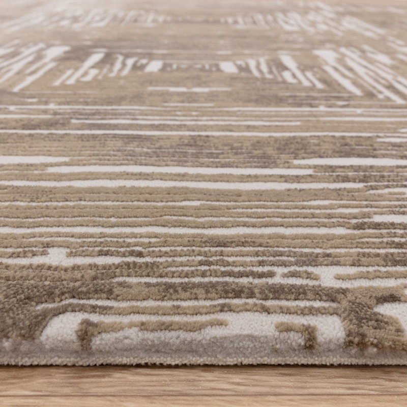Brenetta Geometric Shapes Beige Area Rug, Rectangle 200 x 290cm