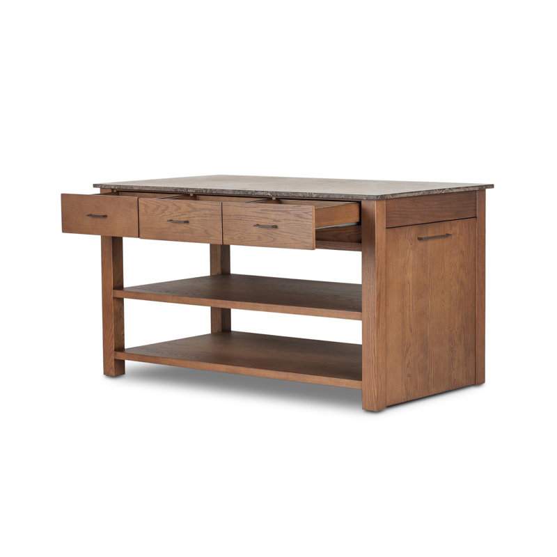 Divina Kitchen Island-Warm Grey Marble