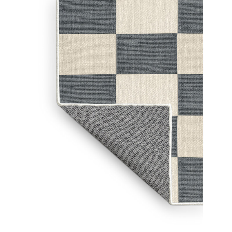 Machine Washable Botanical Brown Area Rug, Square 7'