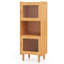 Armoire de rangement en bambou avec compartiment ouvert et rangement