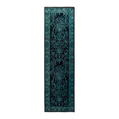 Tapis noir / bleu unique 2 pi 7 po x 9 pi 2 po Crawfordville