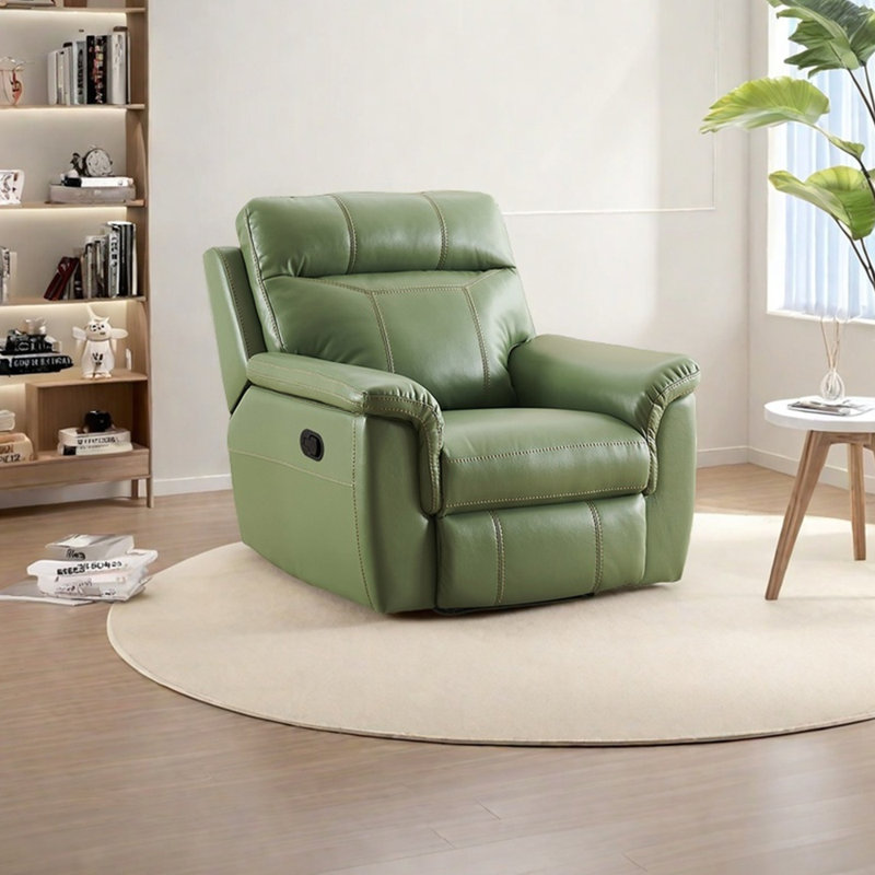 Chaise longue en éponge ergonomique, Green Faux Leather