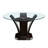 Crim Round Glass Top Solid Wood Base Dining Table