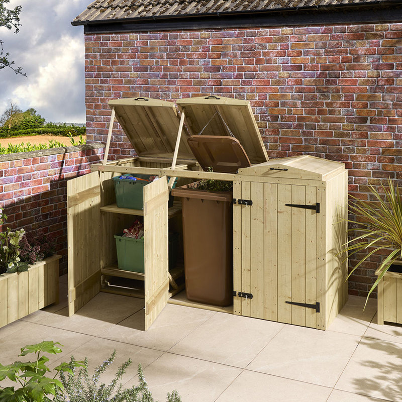 Wooden Double Bin Store