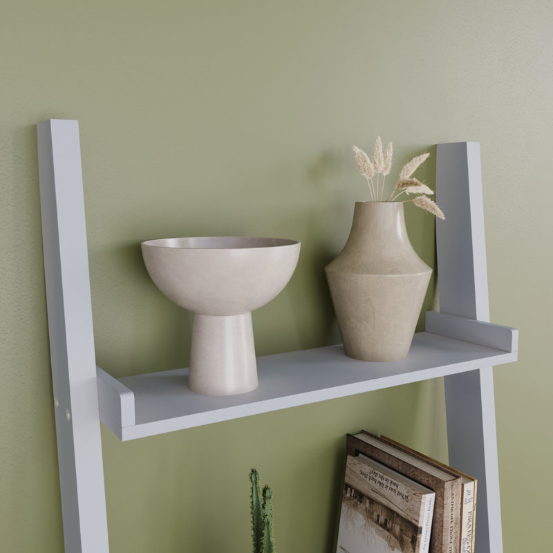 Ogilvie 56cm W Ladder Bookcase, 189cm H, Grey