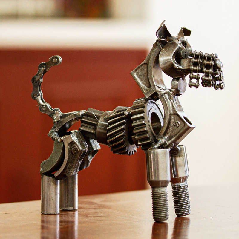 Sculpture rustique Schnauzer