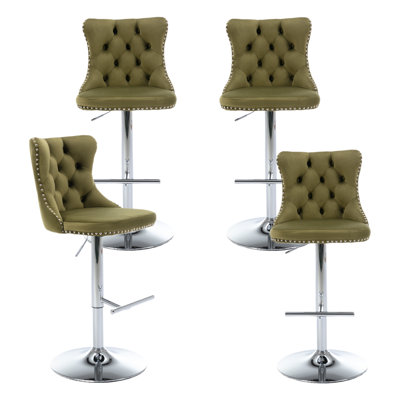 360°Swivel Bar Stools with Sliver Base