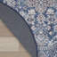 Polyester floral lavable à la machine / coton ivoire / bleu marine-101377908