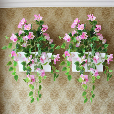 2-Pack Outdoor Garden Artificial Vine Morning Glories Flowers, Hanging Plants Fake Flowers (Set of 2)