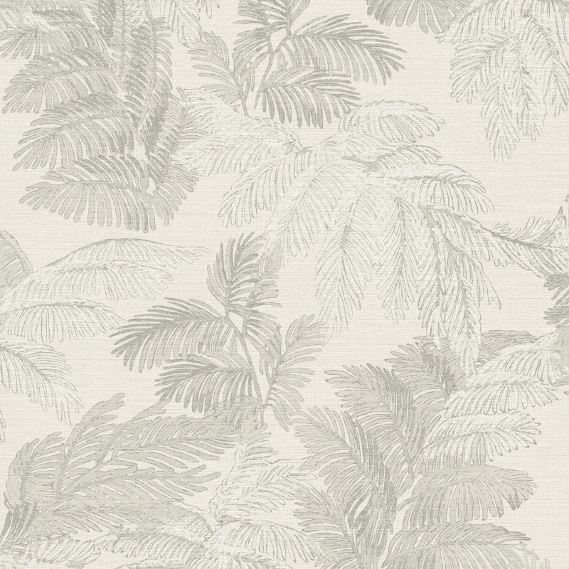 Italian Style Palm Leaf Design Wallpaper Roll, Beige