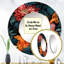 Motif botanique tropical moderne de Rosalla - miroir botanique unique, grand miroir mural rond Boho, impression d'art en métal-1093026055