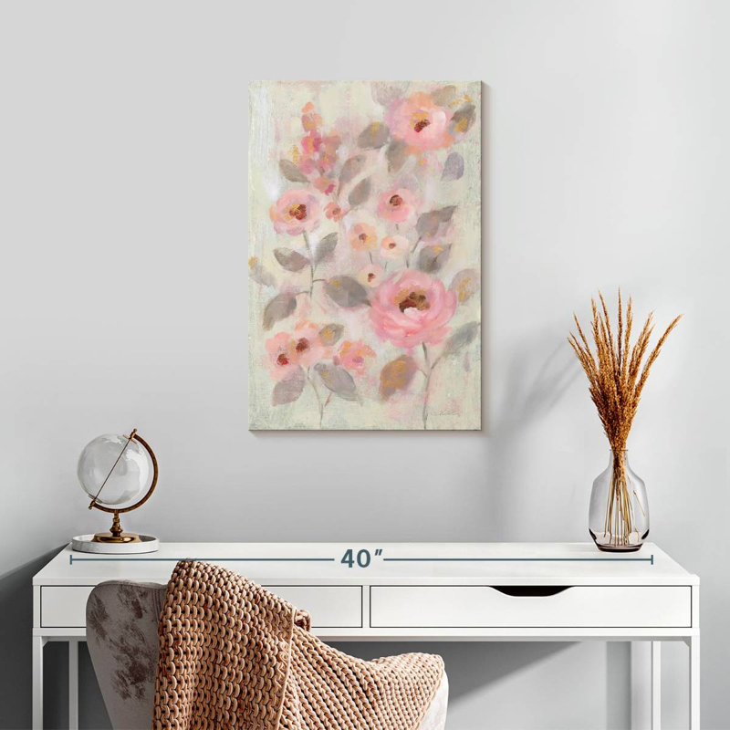 Fleurs roses expressives Avery II, H 24 po x l 16 po