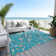 Machine Washable Indoor/Outdoor Chayden ACN1006 Teal Rug