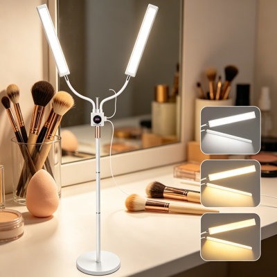Professional LED Floor Lamp For Eyelash Extensions & Beauty Services With Adjustable Color Temperature, Brightness, Height, And 360° Flexible Gooseneck