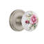 Classic Rosette with White Rose Porcelain Door Knob-123820204