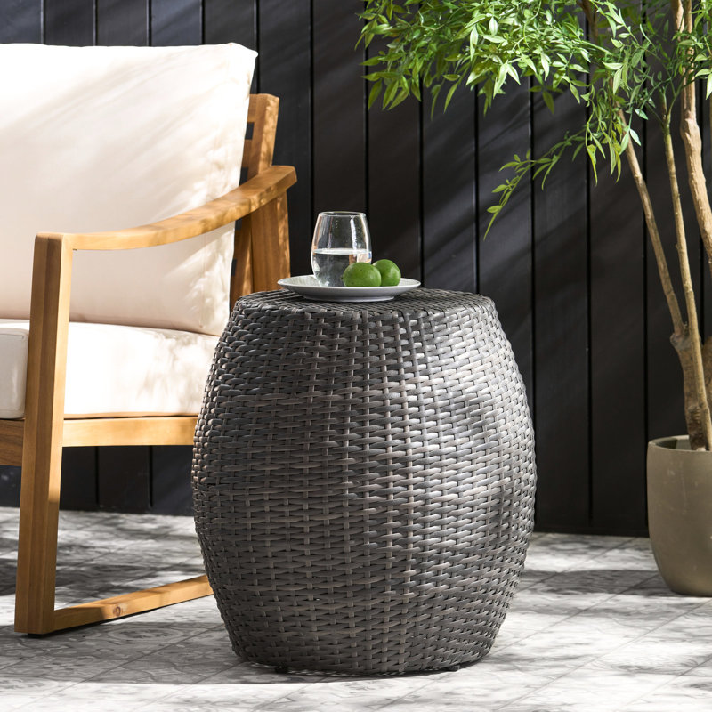 Table de patio 14,00 po, grise, configuration fer, configuration extérieure grandeur, design avant-gardiste, Gris