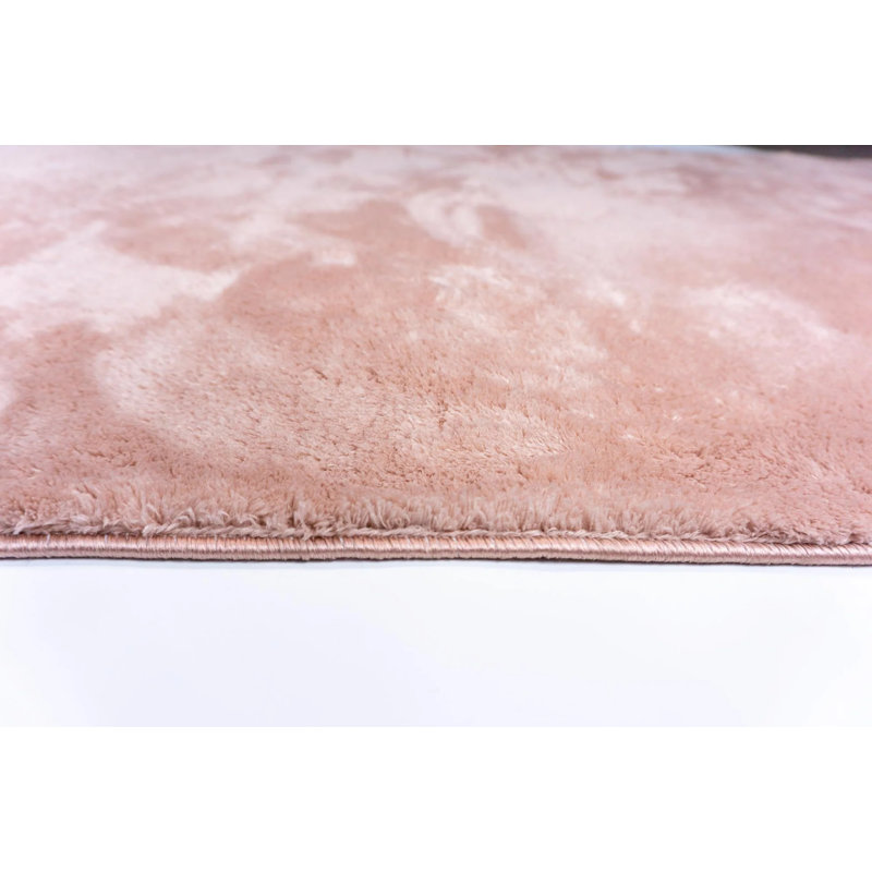 Tapis rose antidérapant Bludovice, Carré 4 pi 8 po