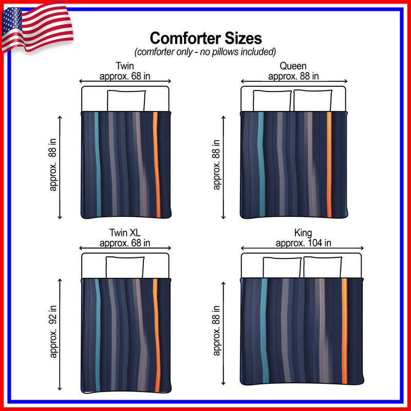 Vertical Striped Paneling Comforter, Queen