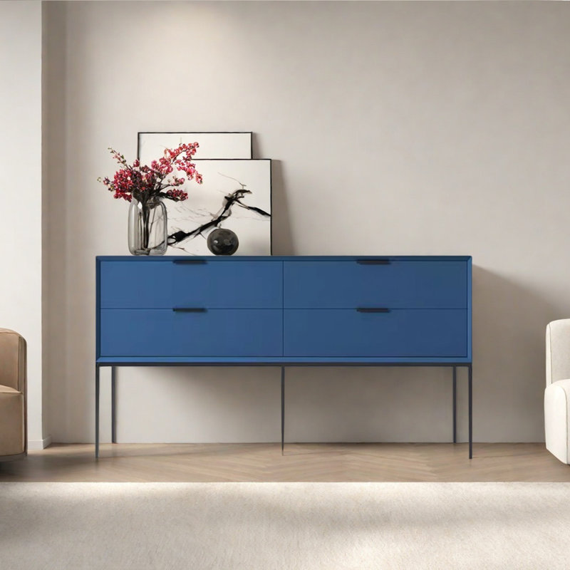 Modern Minimalist Practical Console Table, Blue, 31.5" H x 70.87" W x 15.75" D