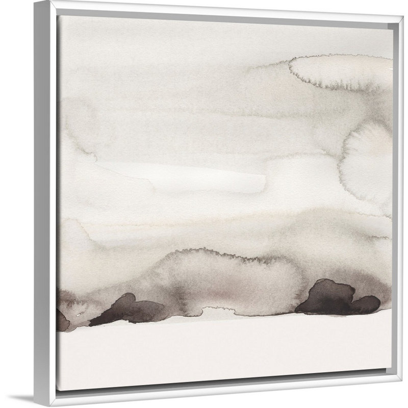 «Watercolor Abstract Horizon II» par Jacob Green - reproduction d'art sur toile, Cadre flottant blanc