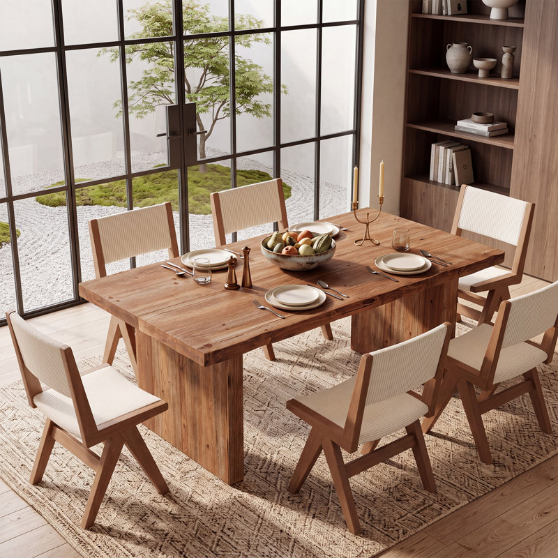 63-Inch Solid Wood Rectangular Dining Table