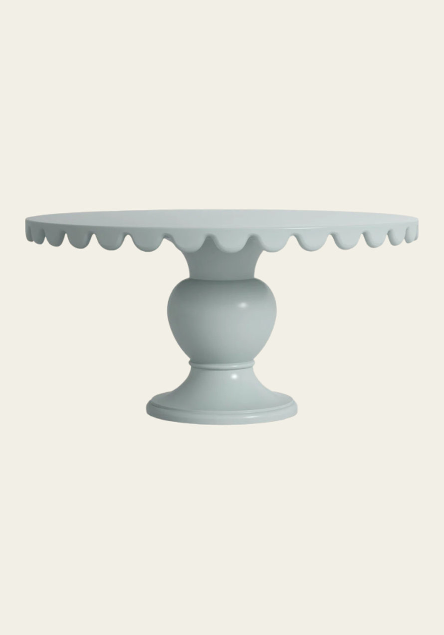 Light blue scalloped cake stand.