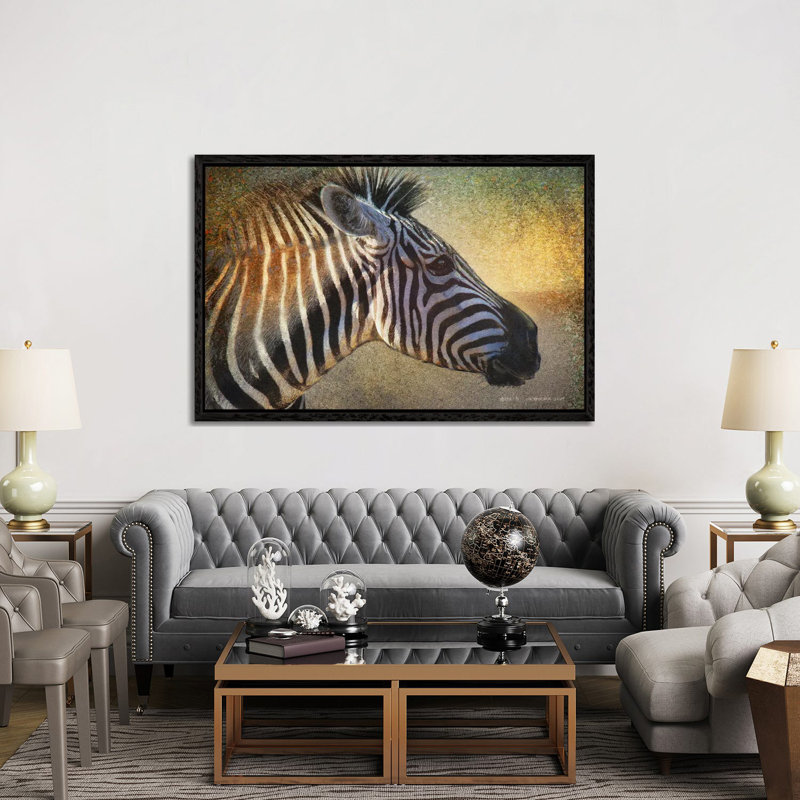 Zebra Portrait by Christopher Vest - Gallery-Wrapped Canvas Giclée on Canvas, Black Floater Frame, 152.5 cm H x 101.5 cm W