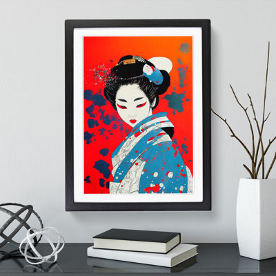 XV1022-4089X Splashed Geisha No.4 - Single Picture Frame Painting