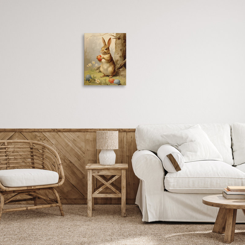 Art mural sur toile, "Lapin de Pâques dans la nature", par Arlington Prints, H 16 po x l 20 po