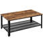 Table basse Console avec tablette de rangement et structure en métal aspect bois brun-278214352