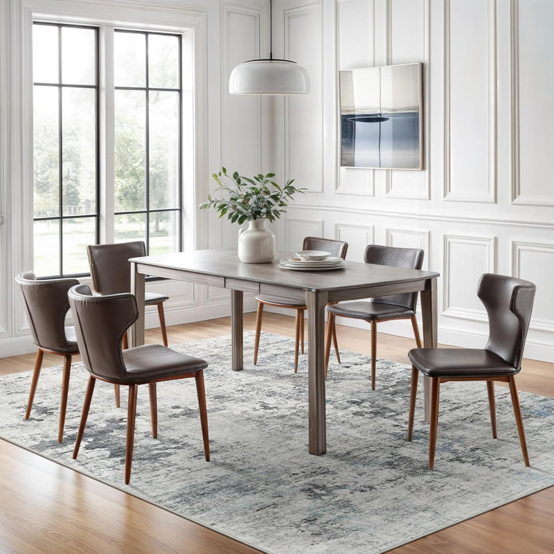 Modern Abstract Non Slip Washable Area Rug(Grey), Rectangle 8' x 10'