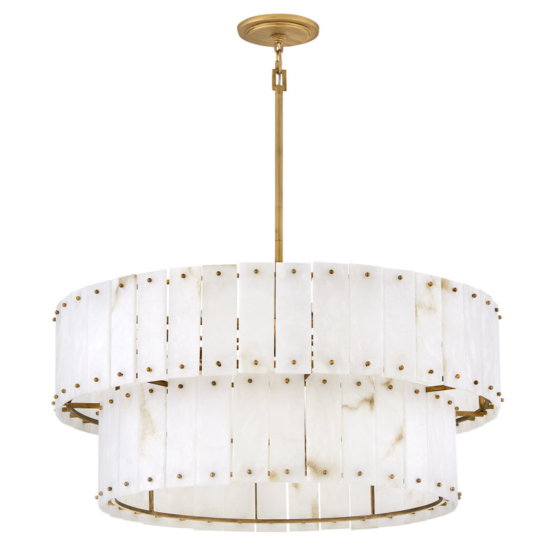 Simone 8 - Light Steel Dimmable Drum Chandelier