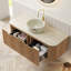 de salle de bain et lavabo rustique moderne de 2 pouces, céramique durable et pierre frittée, avec rangement