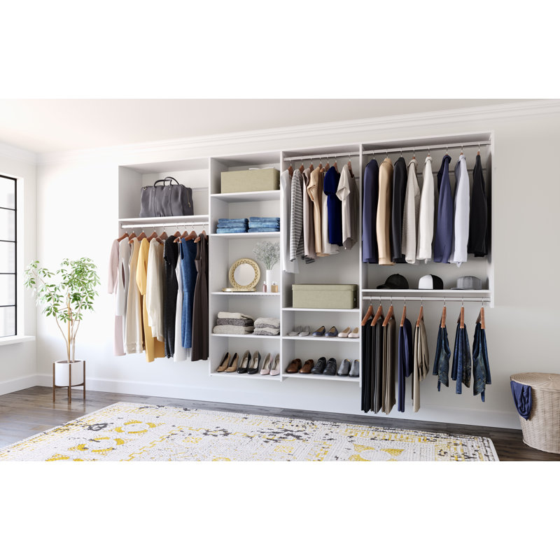 Grid 72'' W - 120'' W Closet System, White