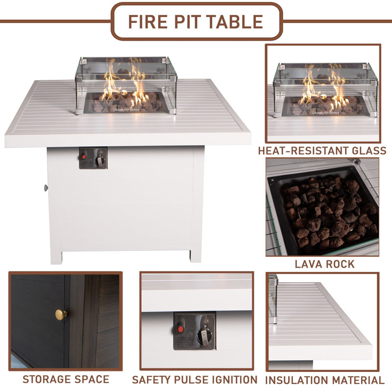 Ensemble repas extérieur pour 4 personnes Makensy, H 25,2 po x L 40,35 po x l 40,35 po