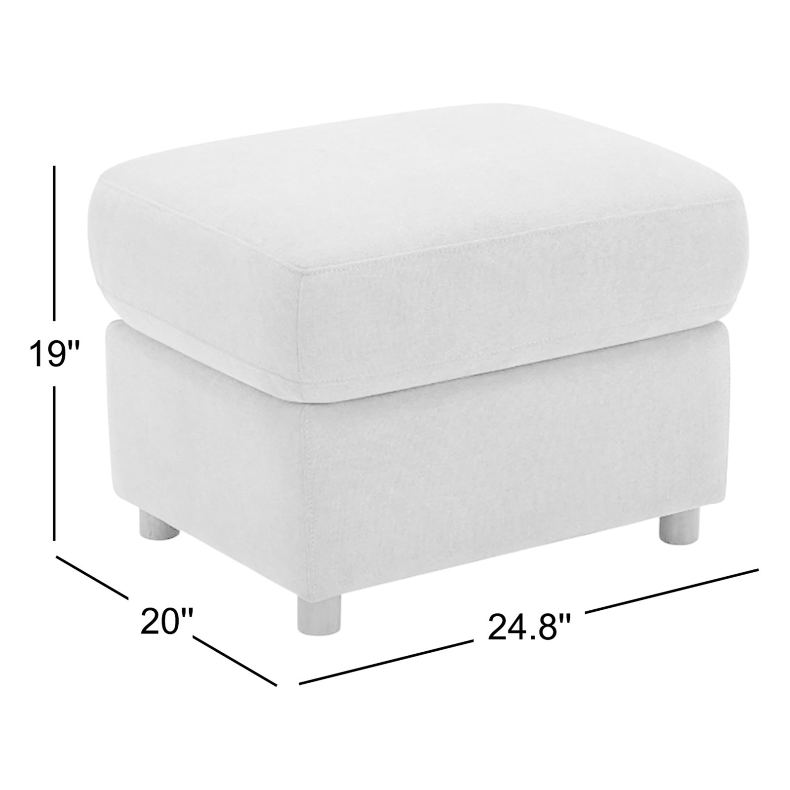 Nurture The Glider Plus 20" Ottoman, Gray Cotton Blend