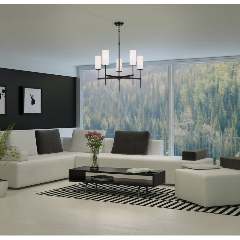 Latitude Run First Avenue Coal With Etched White Chandelier