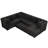 Black Chenille U-Shaped With Pull Out Bed And Storage, 2 Ports, Power Sockets For Living Area Comfy Storage & Charging Features, Sockets,