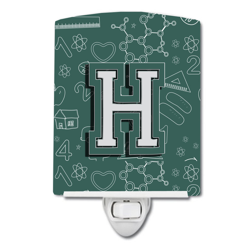 Back to School Initial Ceramic Night Light, H