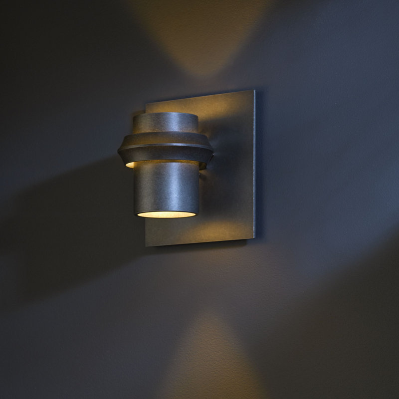 Twilight Outdoor Armed Sconce, Coastal Dark Smoke, Halogen, 7.1" H x 6.9" W x 5.2" D